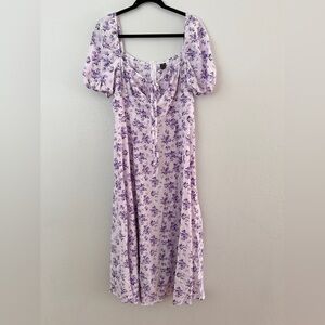 SHEIN Lavender Floral Midi Dress